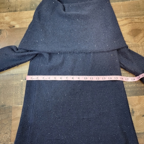 Small TSE Navy Sequin Cowlneck Sweater *Flawed* - Picture 5 of 7